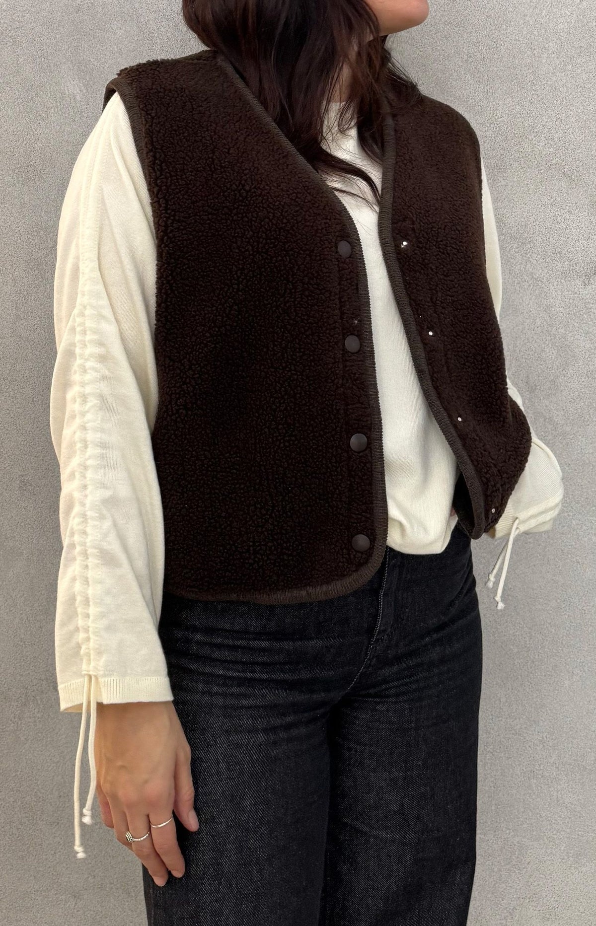 Gilet teddy GLAMOURETTE G36336 - Fondente