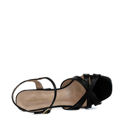 Sandalo con tacco FRANCESCO MILANO J33-02A - Nero