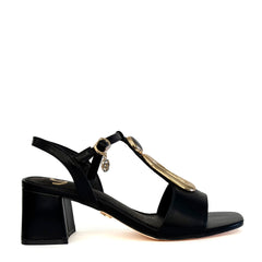 Sandalo con tacco GOLD&GOLD FG09 - Nero