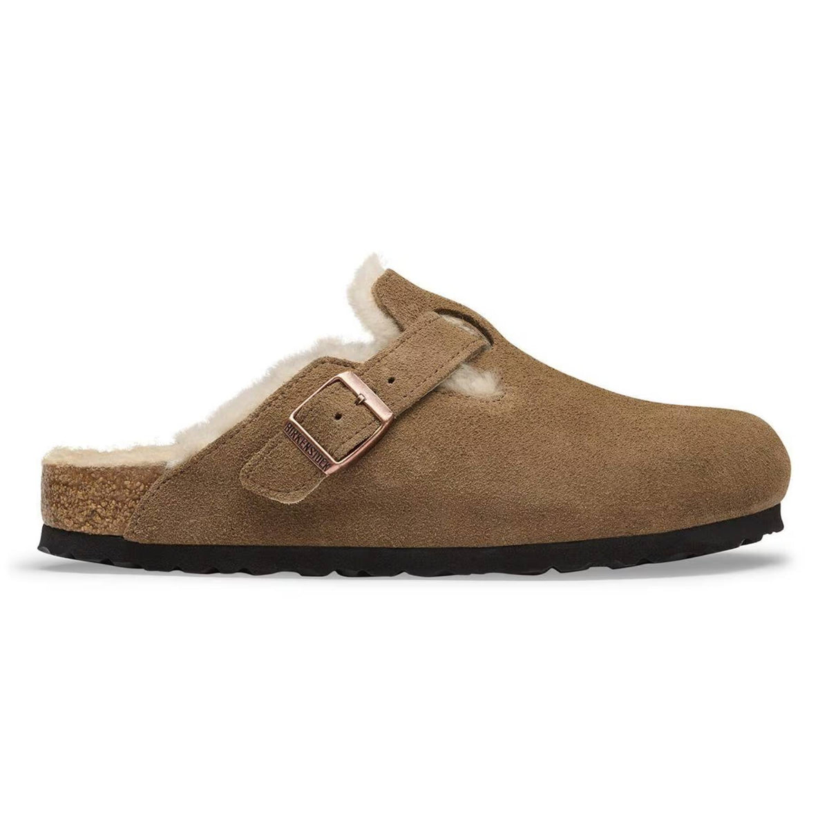 Ciabatta BIRKENSTOCK Boston Shearling 1022432 - Suede Dark Tea