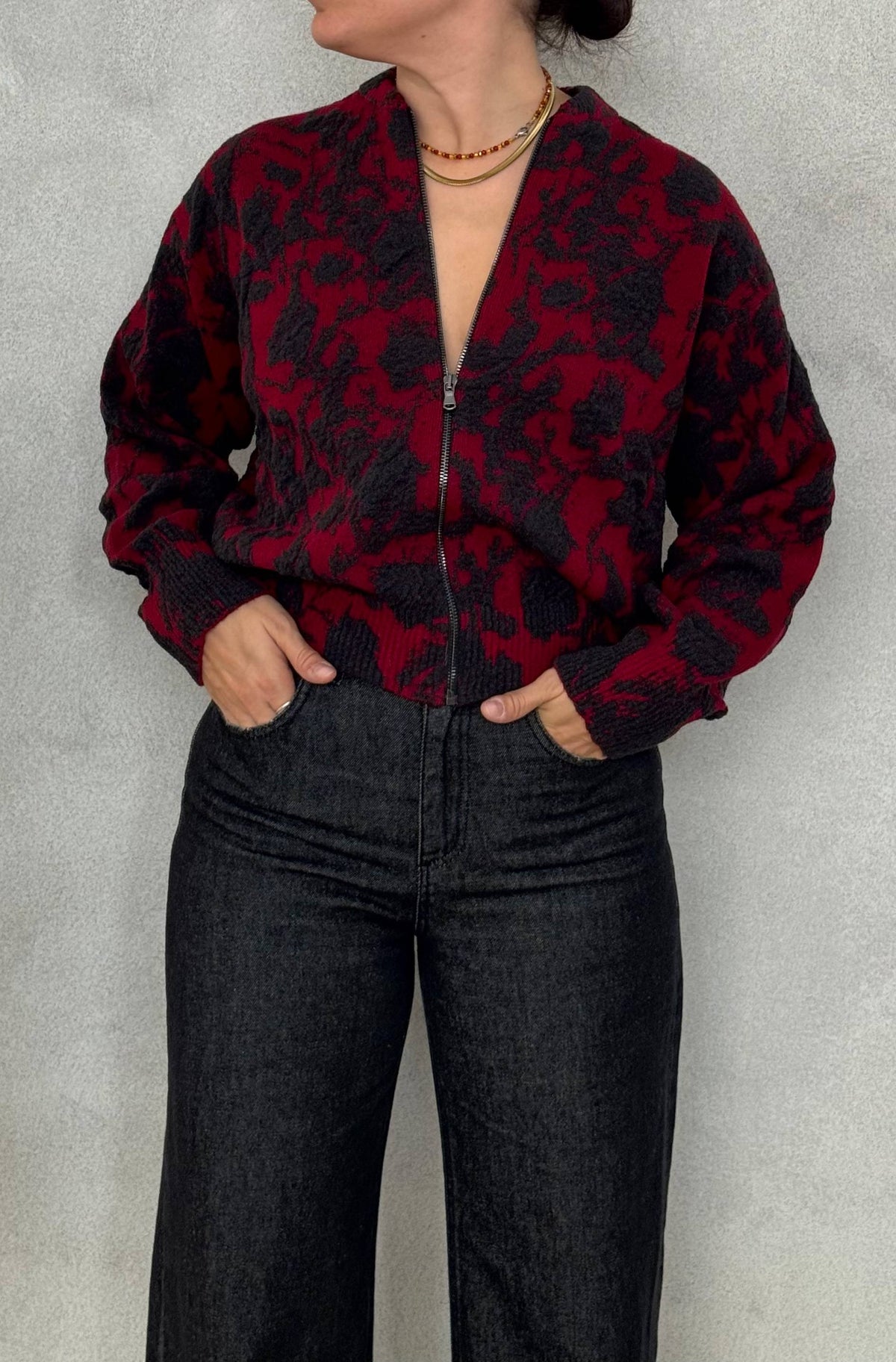 Bomber KNITEREE KNW2520CA - Plum