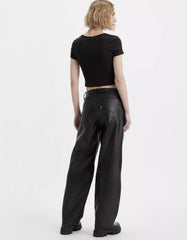 Baggy Dad Jeans In Faux Leather LEVI'S A4414-0000 - Black