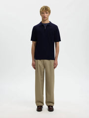 Polo SELECTED Knit Half Zip 16099690 - Navy Blazer