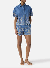 Short SAINT BARTH AMANI - Chambray Flower 00473L Denim