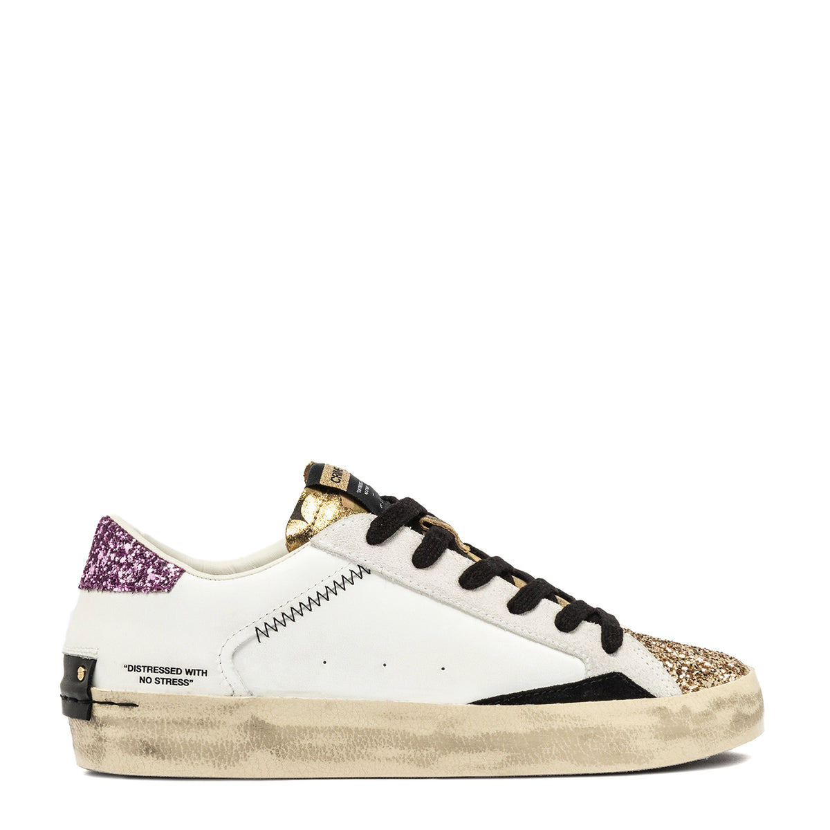 Sneaker CRIME LONDON DISTRESSED 25006 - Bianco/Oro