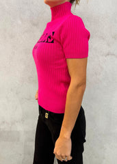 Pullover Dolcevita mezza manica GAELLE PARIS GAABW01293 - Fucsia