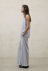 Camicia smanicata ECOALF ARIA - Ecru/Blue Stripes