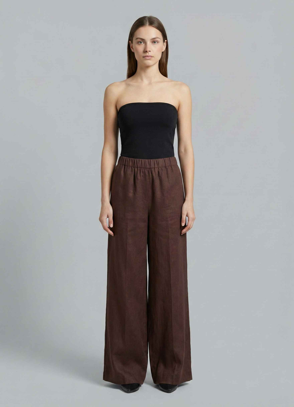 Pantalone lungo lino ECOALF MOSSI PANTS - Cocoa