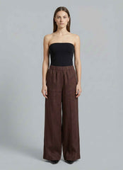 Pantalone lungo lino ECOALF MOSSI PANTS - Cocoa