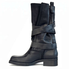 Biker DIVINE FOLLIE 649 - nabuck Nero