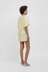 Abito t-shirt in paillettes WEILI ZHENG S26DC06 - Banana