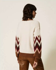 Cardigan jacquard TWINSET ACTITUDE 3030 - Toffee