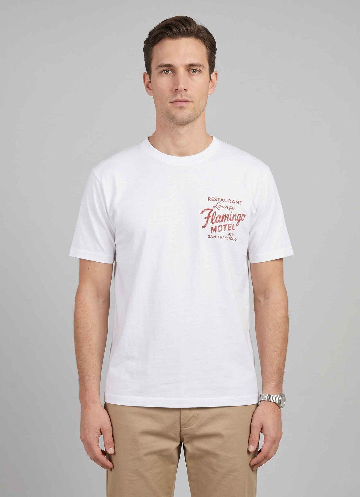 T-shirt BOWERY NYC Unisex - Flamingo Motel White