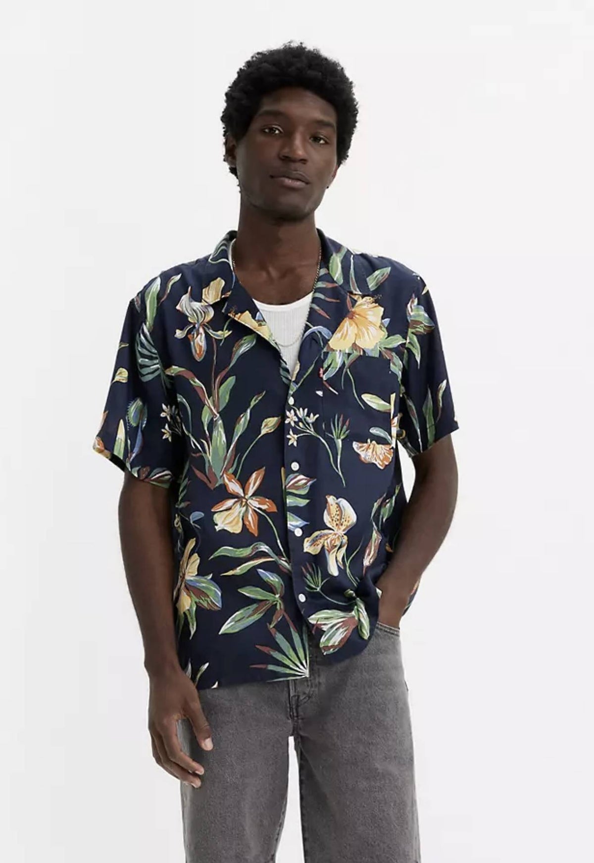 LEVI'S Men's Sunset Camp Shirt 72625-0090 Floral Navy