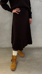 Gonna a ruota in maglia KNITEREE KNW2576GO - Coffee