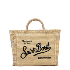 Borsa a spalla SAINT BARTH COLETTE STRAW 00421L - Beige/Nero