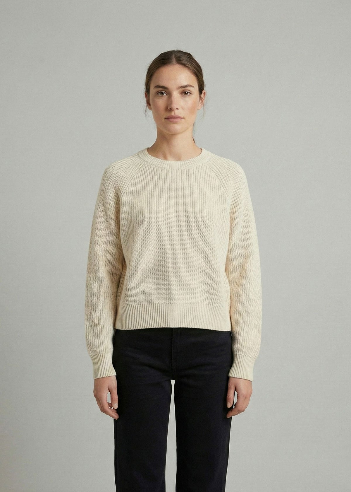 Maglione crop ECOALF NONI KNIT - Ecru