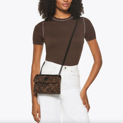 Borsa KURT GEIGER LEATHER MINI KENSINGTON - Brown
