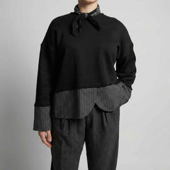 Felpa girocollo WHITE SAND 25WSD41PT 652 - Nero/Gessato