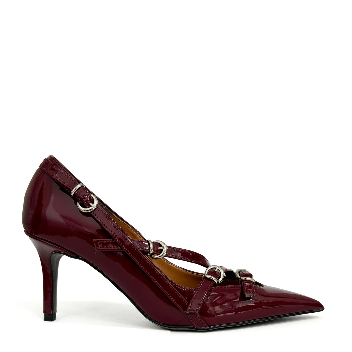 DIVINE FOLLIE 1622 Bordeaux Patent Pumps