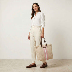 Shopper MANIKOMIO 2 PROJECT COTTON STRIPE - Pink