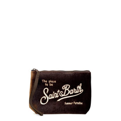 Pochette SAINT BARTH ALINE VELVET 09244L - Marrone