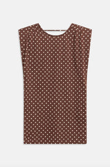 Mini abito smanicato WEILI ZHENG S26DC14 - Brown Polka Dots