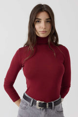T-shirt collo alto manica lunga ARTLOVE ELIZA - Wine