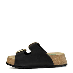 Ciabatta con zeppa BIONATURA A21 THESIH - Nabuck Nero