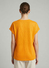 T-shirt scollo V ECOALF ARENDAL - Tangerine