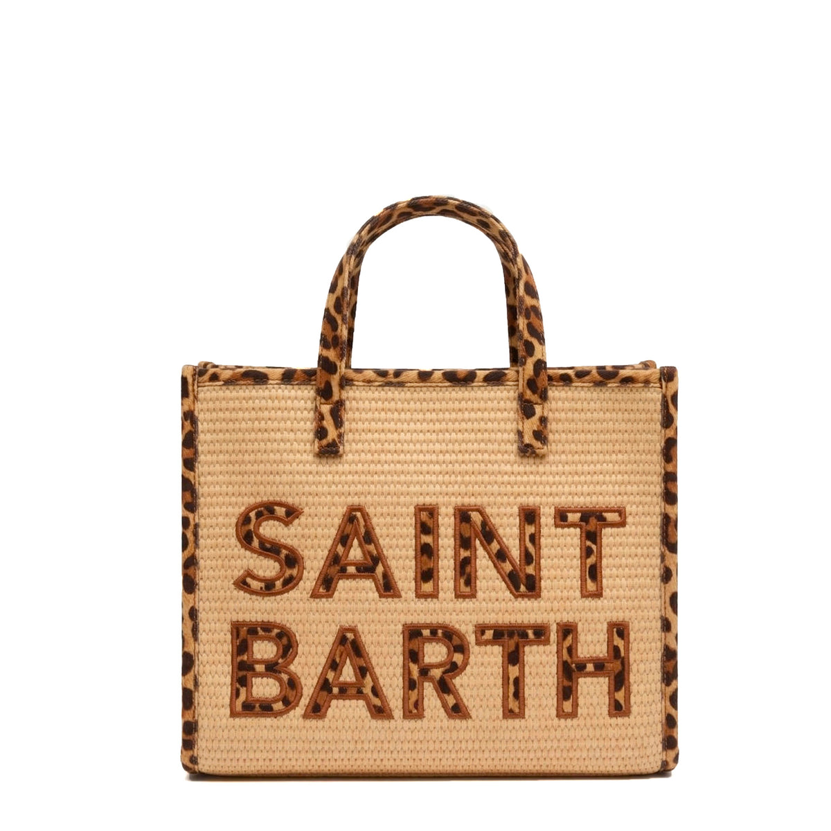 Borsa a mano SAINT BARTH VIVIAN MID STRAW 00369L - Leopard
