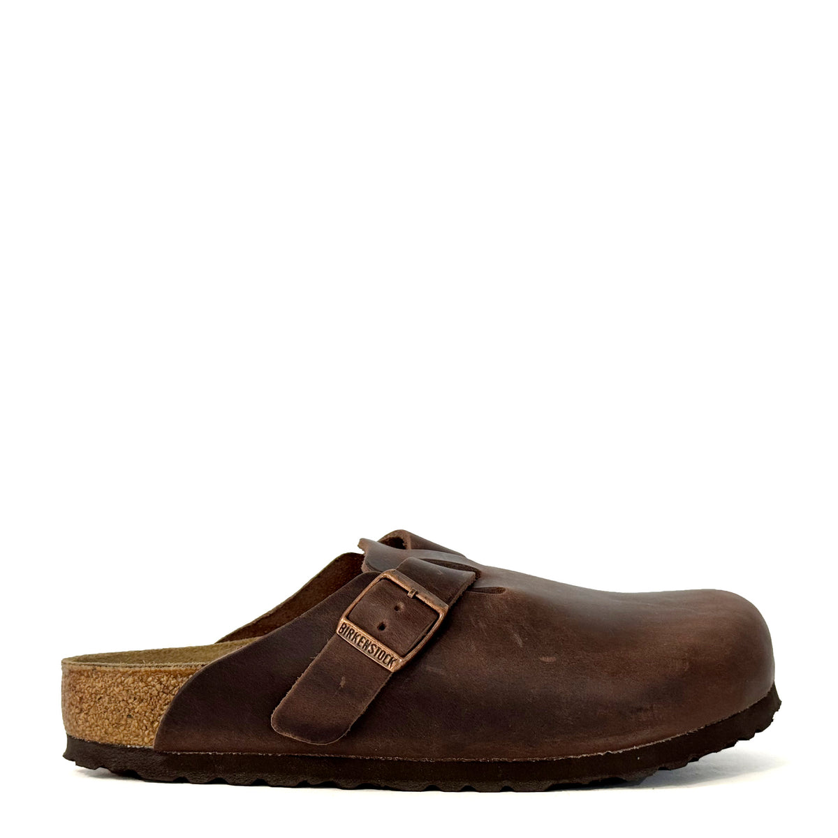 Ciabatta BIRKENSTOCK 860133 Boston BS pelle ingrassata marrone - Wide