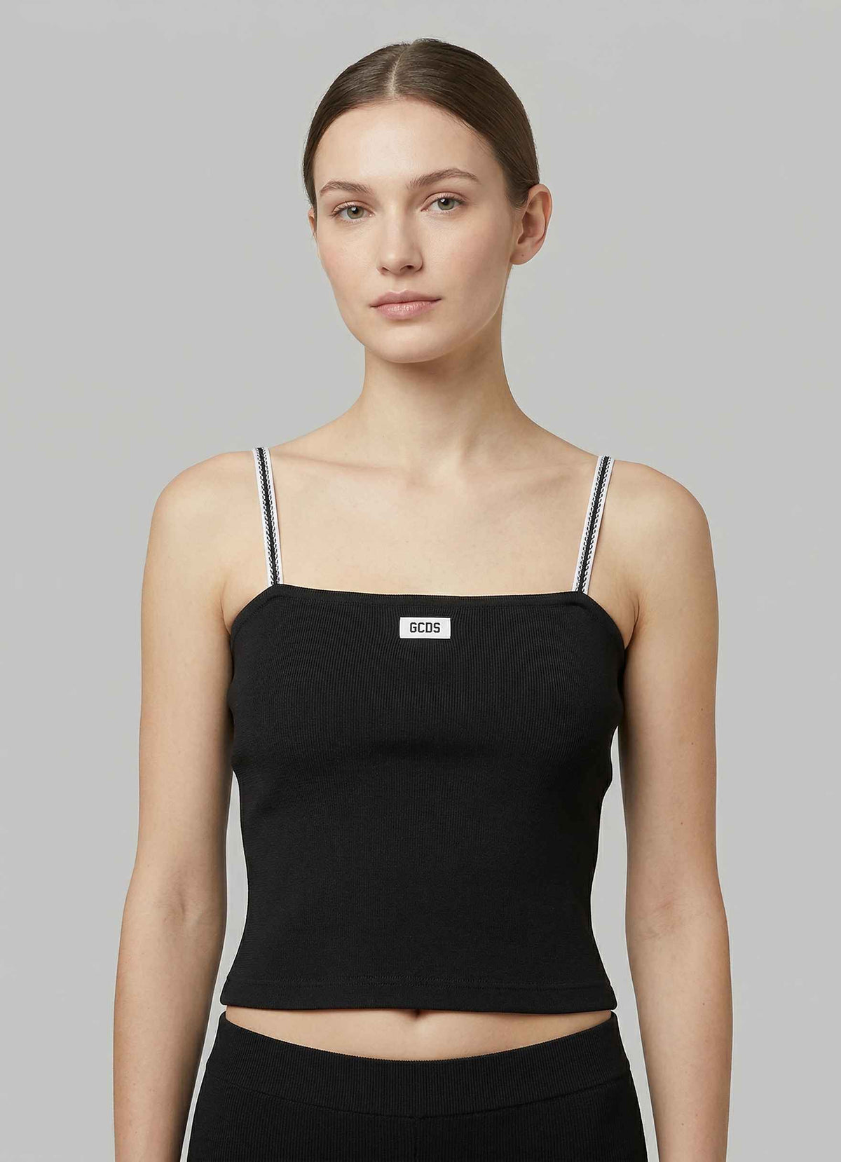 Top GCDS Ribbed Tank - Black