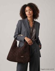 Borsa MY BEST BAG ELLISSE CROCO SUEDE 3031S - Dark Brown