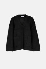 Maxi cardigan scollo V WEILI ZHENG KC05 - Black