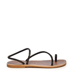 Sandalo LE SALENTINE 1130 tubo strass - Nero