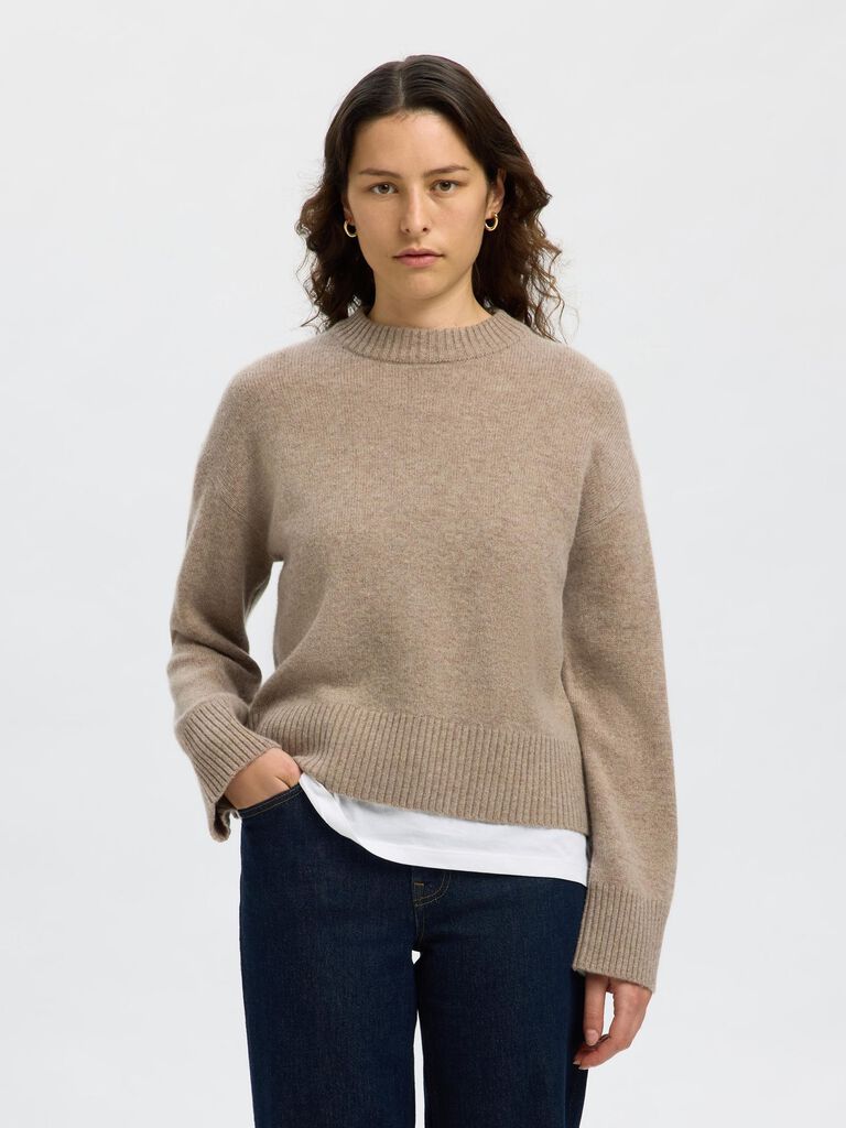 Maglione Cashmere Blend SELECTED 16098176 - Oatmeal