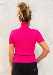 Pullover Dolcevita mezza manica GAELLE PARIS GAABW01293 - Fucsia