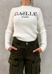 Pullover con logo Boucler GAELLE PARIS GAABW00955 - Bianco
