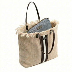 Shopper MANIKOMIO 2 PROJECT COTTON STRIPE - Chocolate
