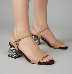 Sandalo con tacco GOLD&GOLD GD431 - Camel