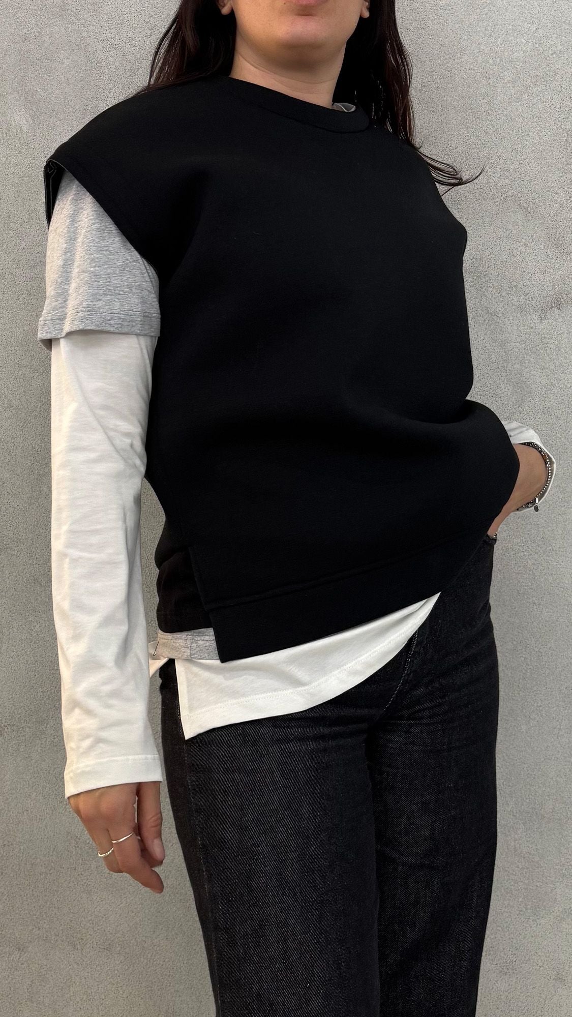 Gilet over GLAMOURETTE G36311 - Nero