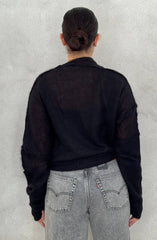 Cardigan Voile KNITEREE KNW2511CA - Black