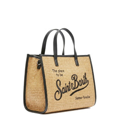 Borsa a mano SAINT BARTH VIVIAN MID STRAW 00421L - Nero
