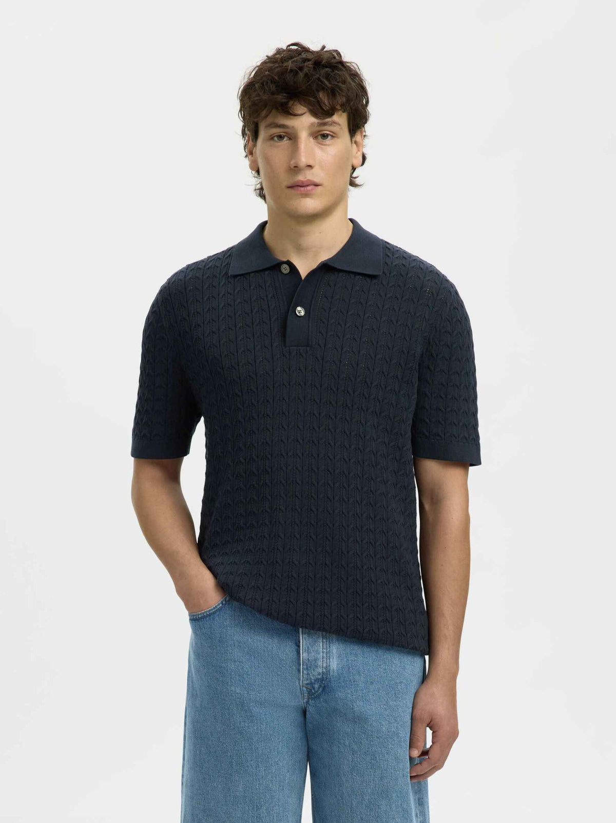 Camicia polo in maglia SELECTED 16100065 - Sky Captain