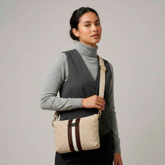 Big Pochette MANIKOMIO 2 PROJECT COTTON STRIPE - Chocolate