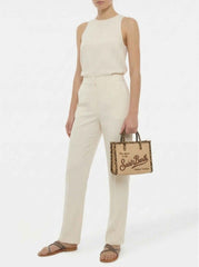 Borsa a mano SAINT BARTH VIVIAN MINI STRAW 02781L - Leopard