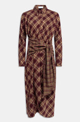 Abito chemisier in tartan WEILI ZHENG DL06 - Wine
