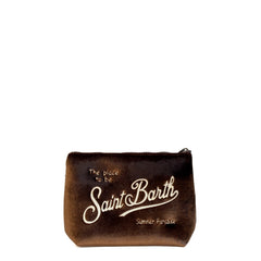 Pochette SAINT BARTH ALINE VELVET 09244L - Marrone