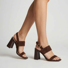 Sandalo con tacco STEVE MADDEN WENDIE - Suede Choco Brown